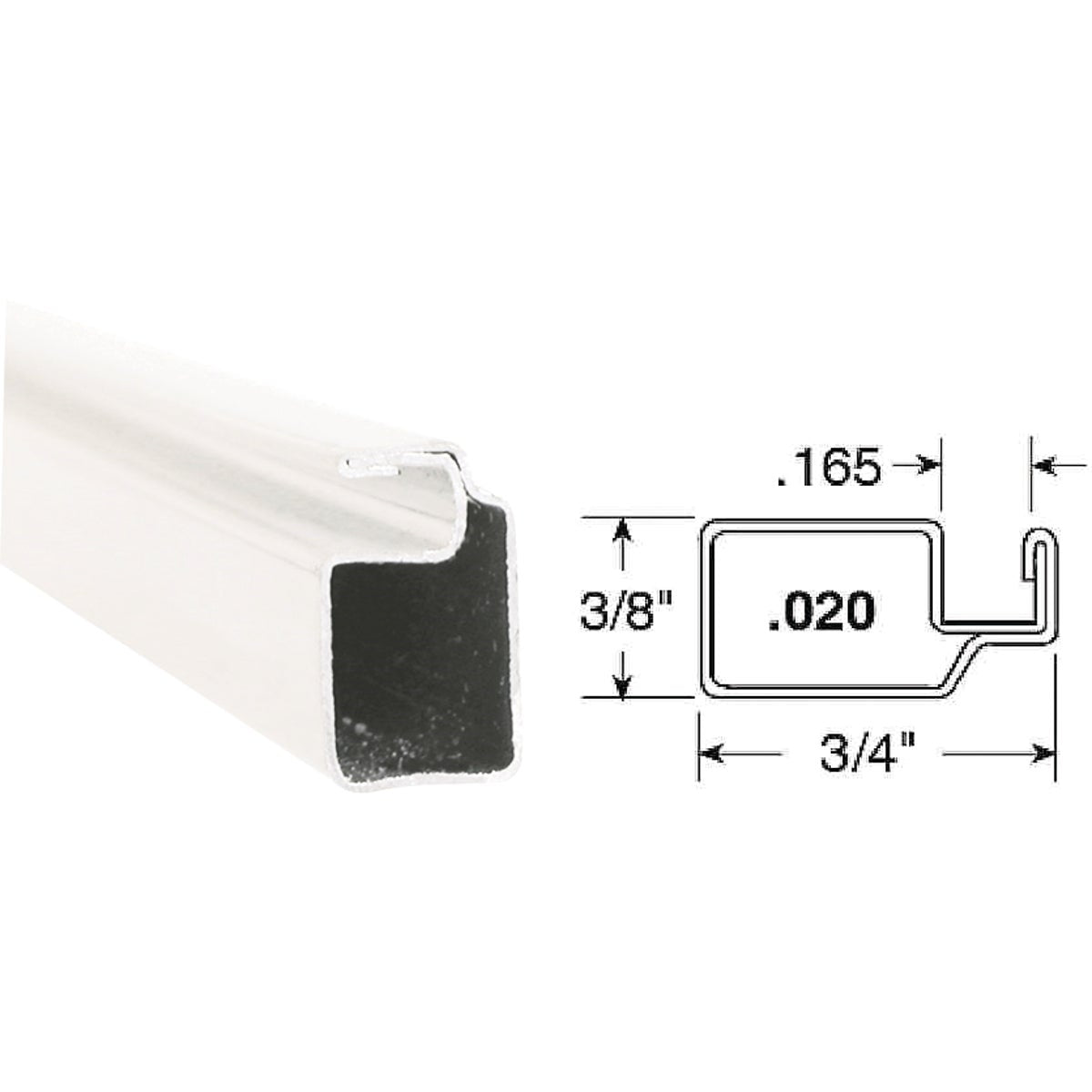 Prime-Line Make-2-Fit 3/4 x 3/8 x 94 White Aluminum Screen Frame