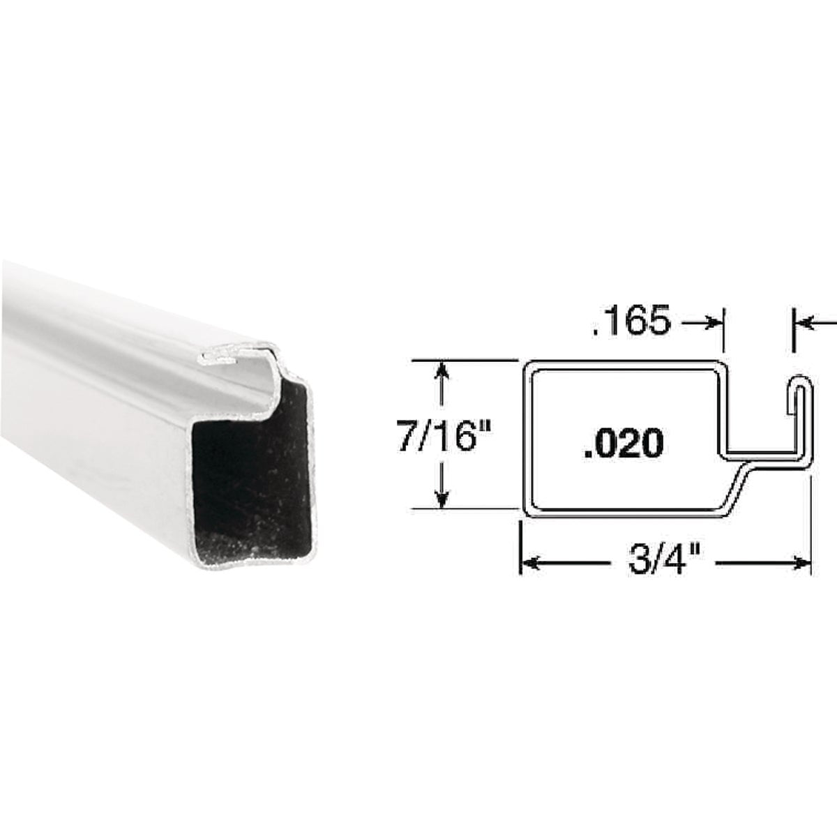 Prime-Line Make-2-Fit 3/4 x 7/16 x 94 White Aluminum Screen Frame