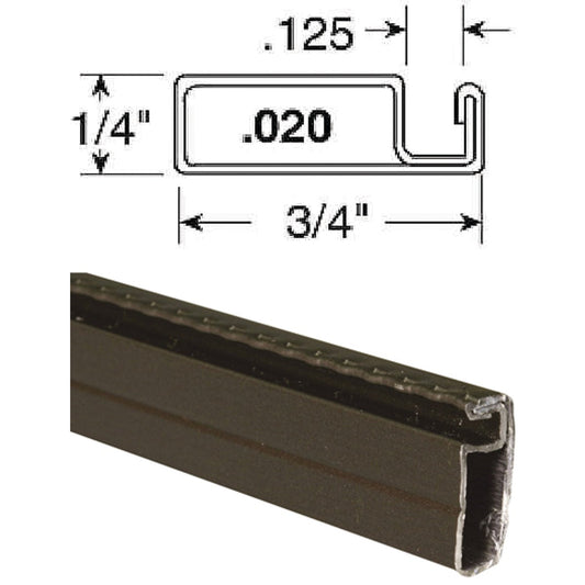 Prime-Line Make-2-Fit 3/4 x 1/4 x 94 Bronze Aluminum Screen Frame