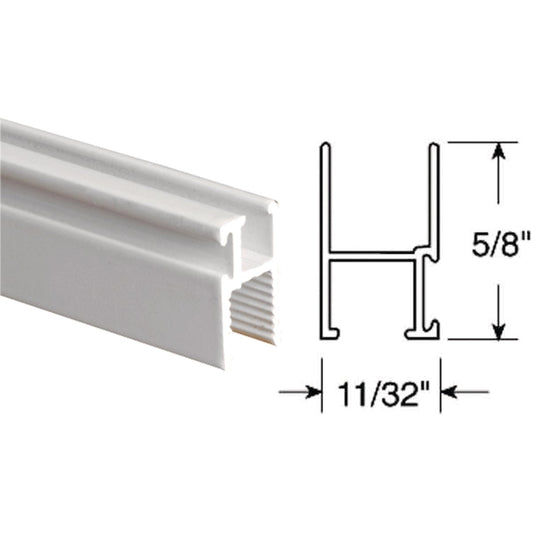 Prime-Line 11/32 In. x 5/8 In. x 72 In. White Triple Track Top Window Frame