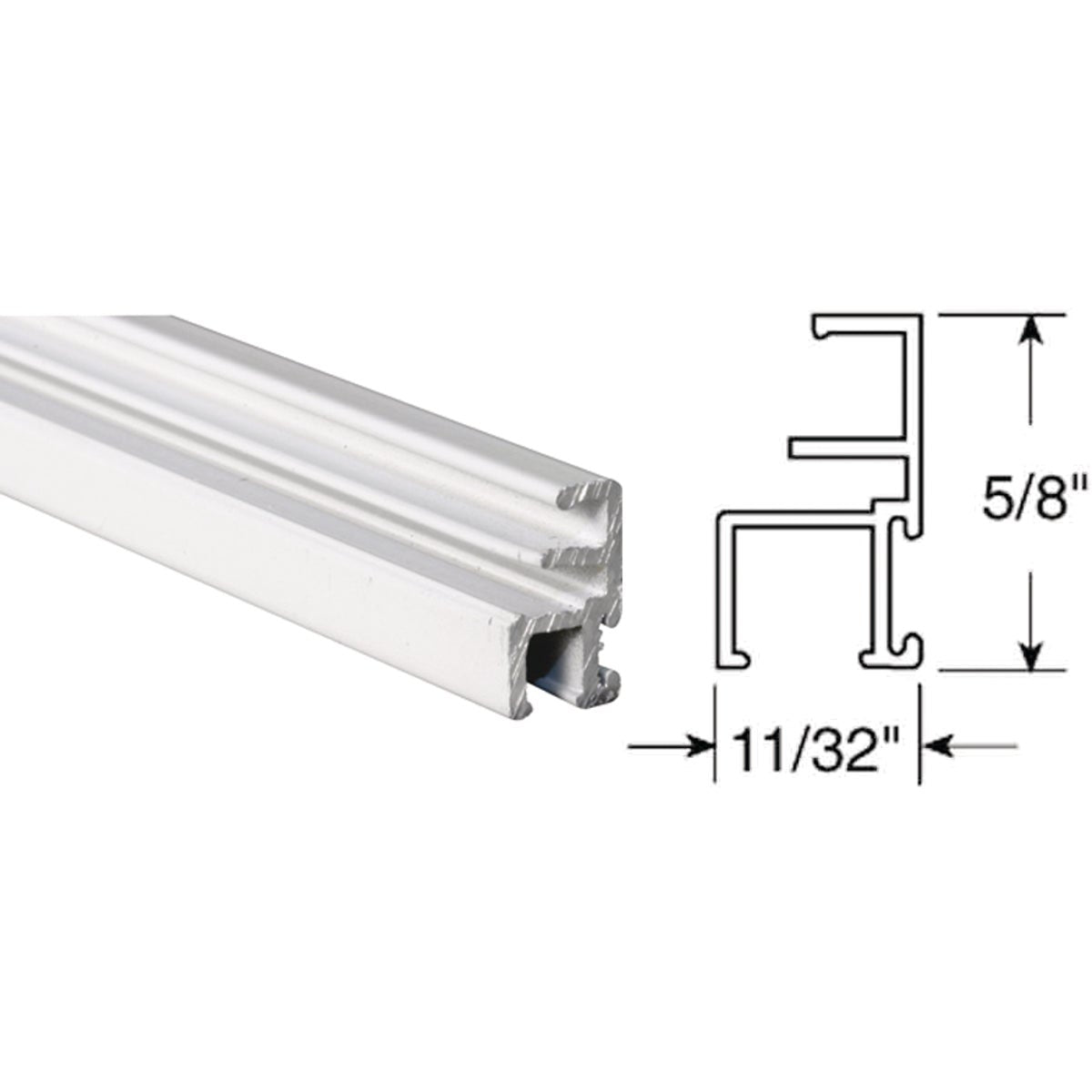 Prime-Line Make-2-Fit 11/32 x 5/8 x 72 White Aluminum Triple Track Screen Frame