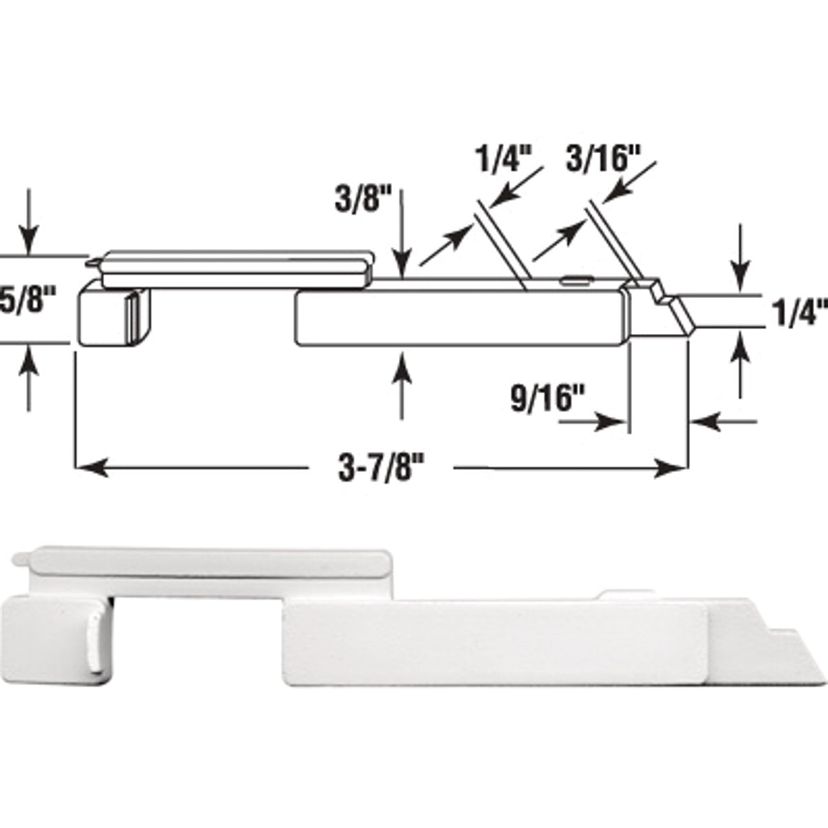 Prime-Line 3-7/8" x 5/8" Right Handed Plastic Slide Bolt (20 Piece)