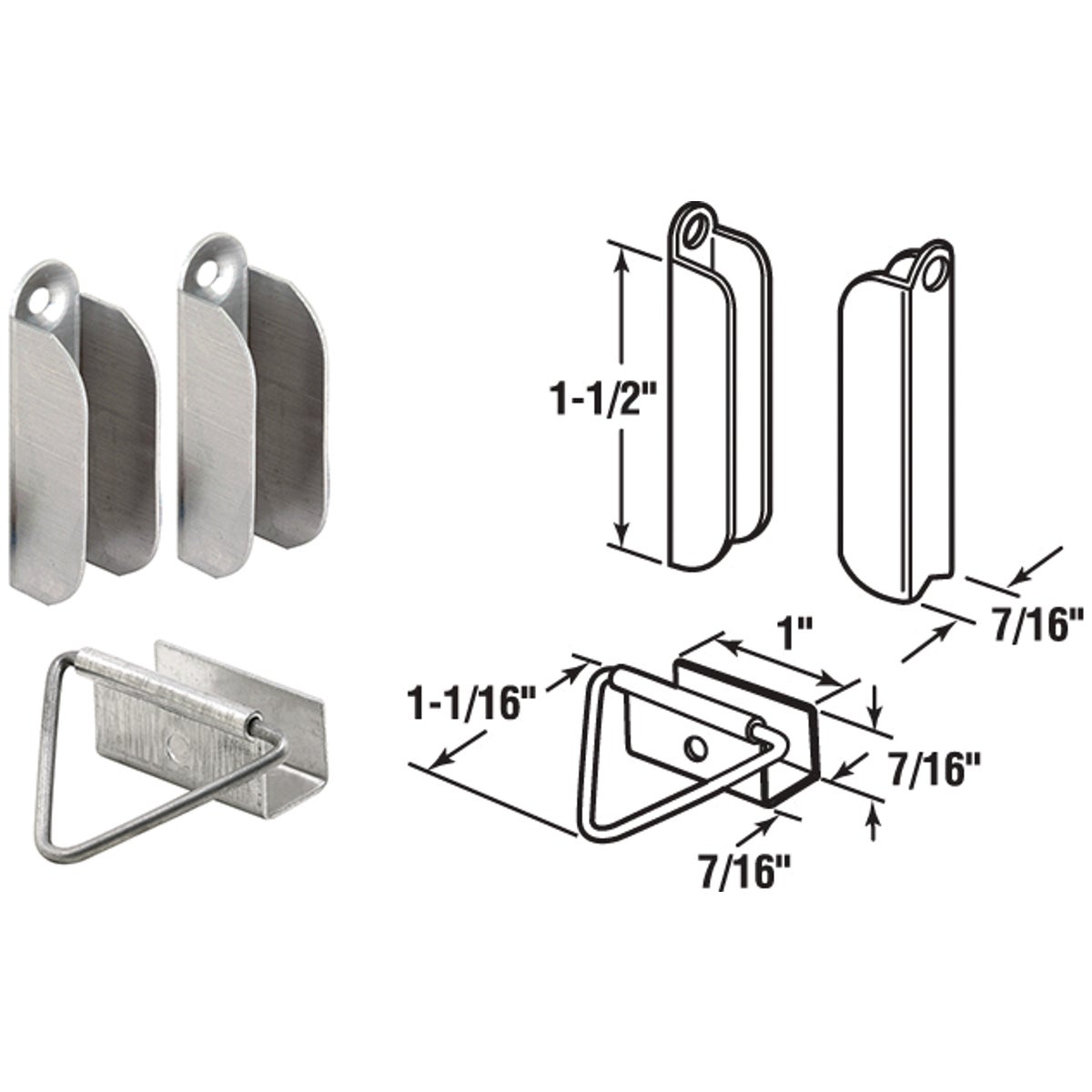 Prime-Line 7/16 In. Mill Hanger & Latch (2-Pack)