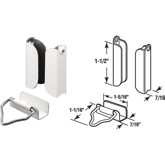 Prime-Line 7/16 In. White Hanger & Latch (2-Pack)