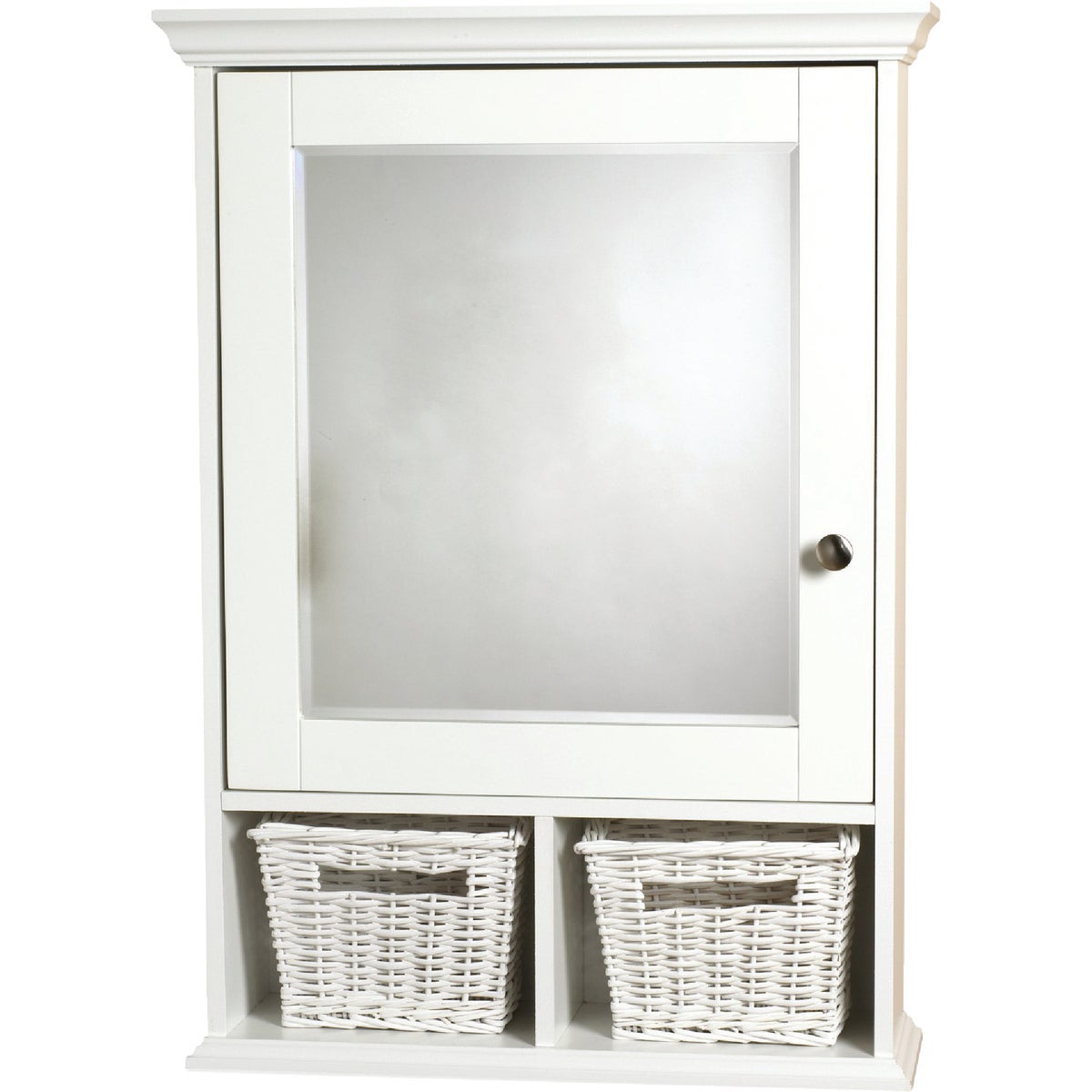 Zenith White 21 In. W x 29 In. H x 6-1/2 In. D Single Mirror Surface Mount Medicine Cabinet with Baskets