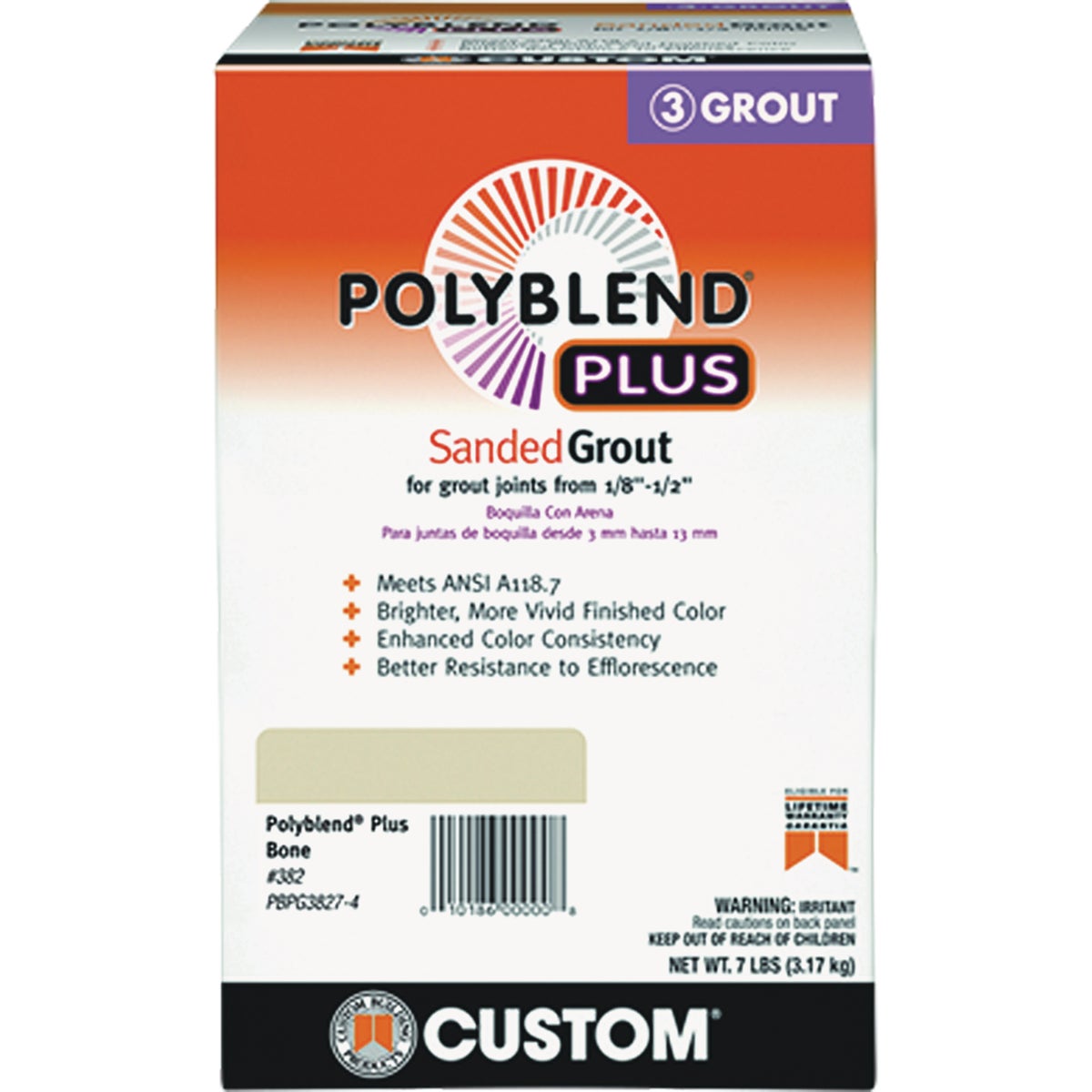 Custom Building Products PolyBlend PLUS 7 Lb. Arctic White Sanded Tile Grout