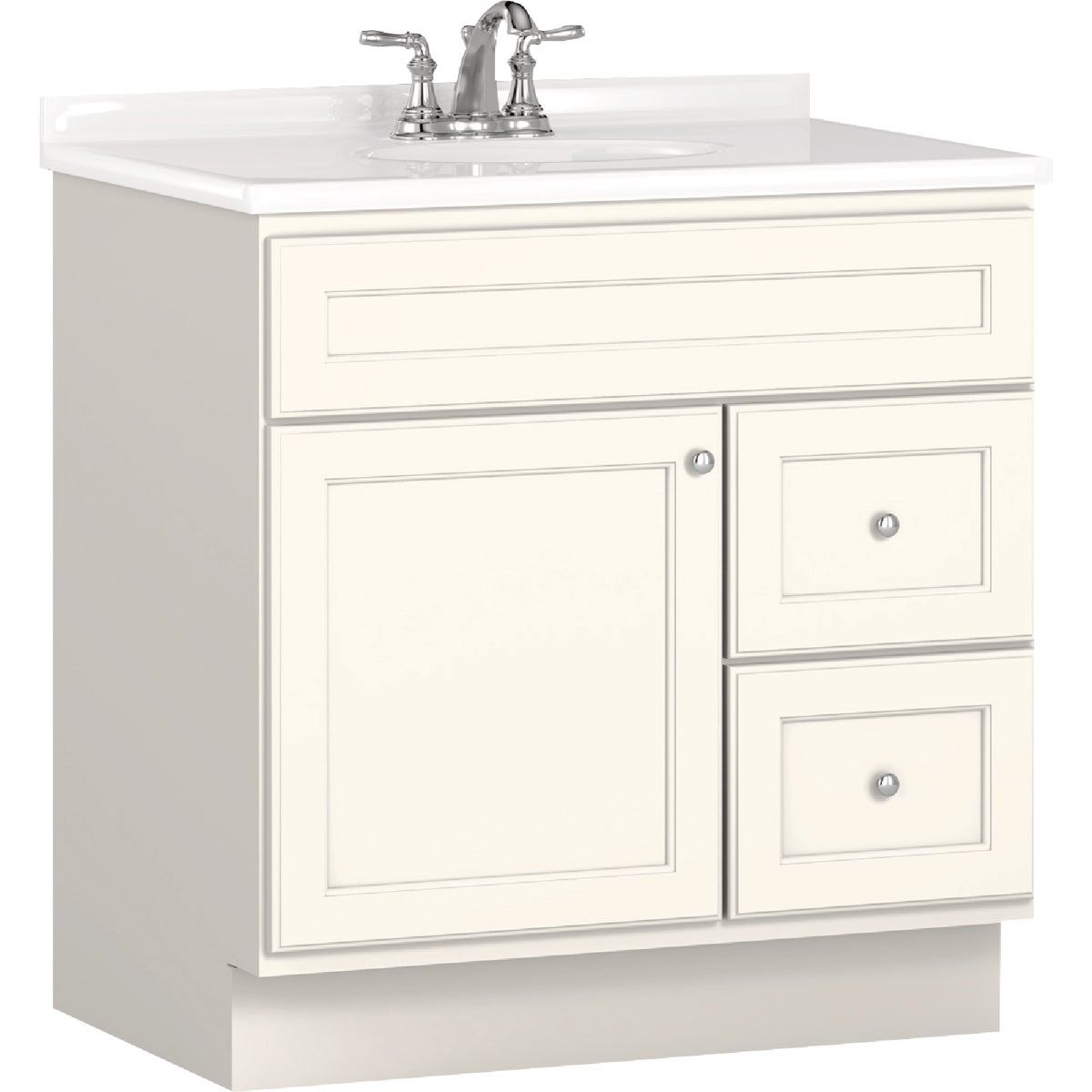 Bertch Northbrook 30 In. W x 34-1/2 In. H x 21 In. D White Vanity Base, 2 Door/2 Drawer