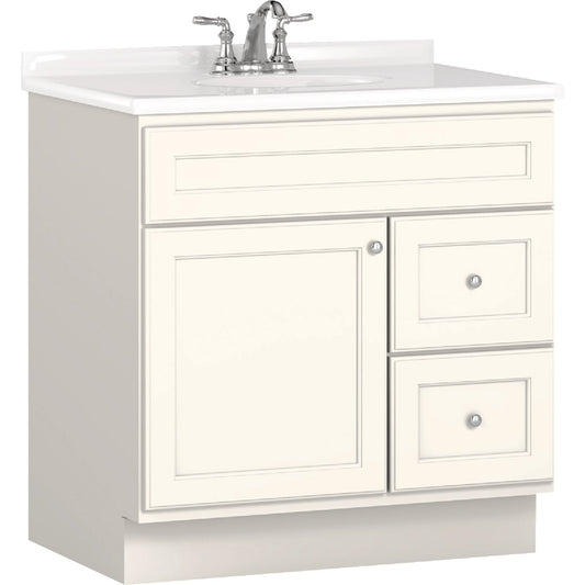 Bertch Northbrook 30 In. W x 34-1/2 In. H x 21 In. D White Vanity Base, 2 Door/2 Drawer