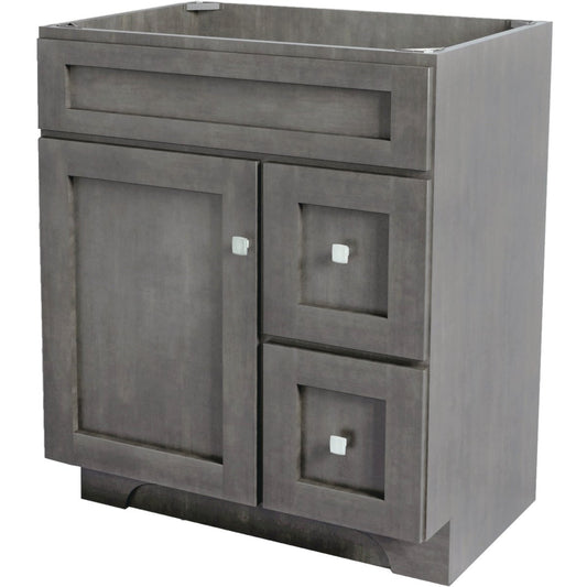 CraftMark St. Paul Designer Gray Stained 30 In. W x 34 In. H x 21 In. D Vanity Base, 1 Door/2 Drawer