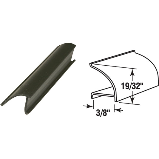 Prime-Line 3/8 In. Dia. x 72 In. L. Black Vinyl Rigid Snap-In Glass Spline