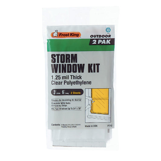 Frost King Outdoor 3 Ft. x 6 Ft. x 1. 25 Mil. Thick Storm Window Kit (2-Pack)