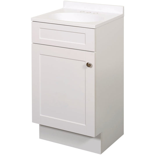 Zenith Zenna Home White 18 In. W x 35 In. H x 16 In. D Shaker Vanity with White Cultured Marble Top