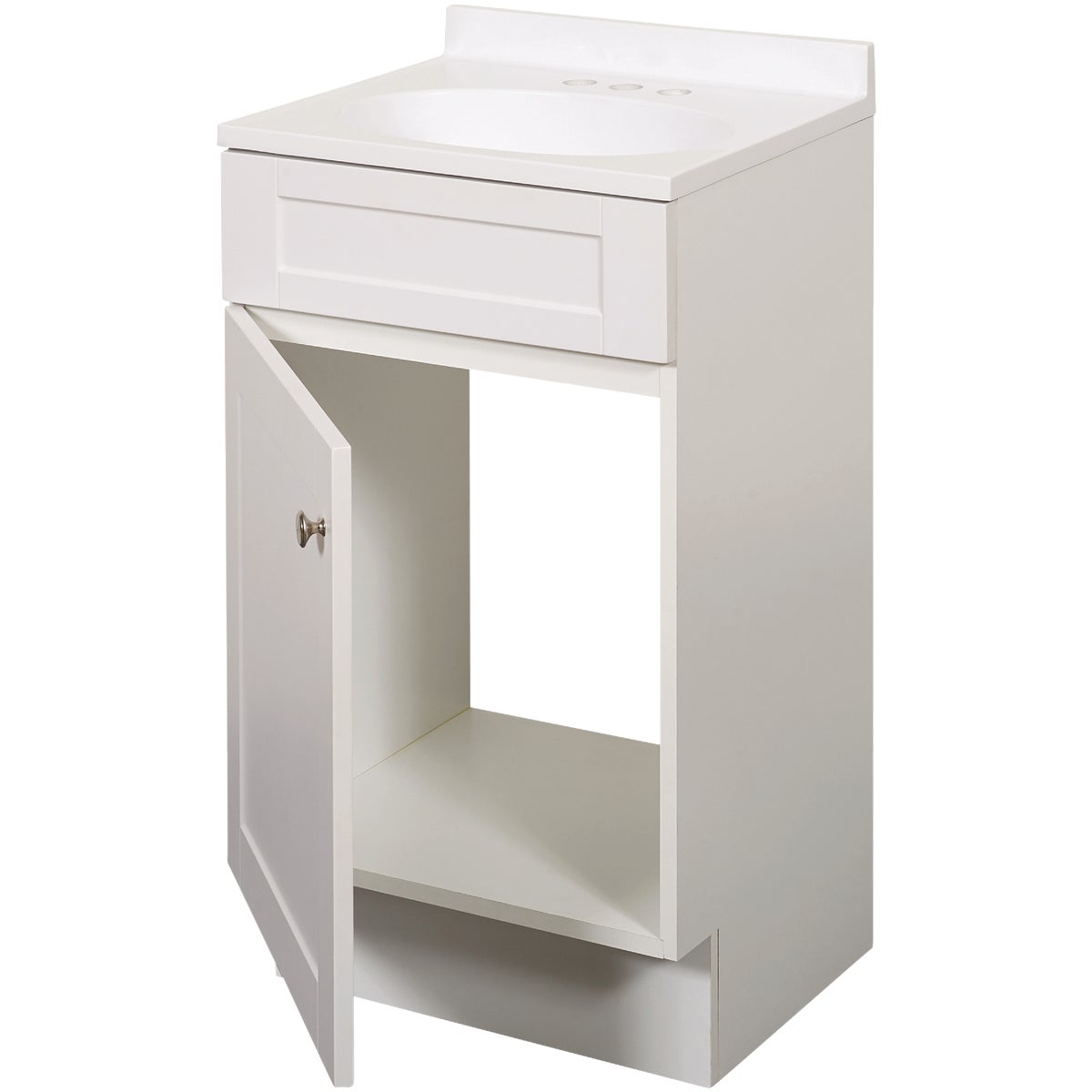 Zenith Zenna Home White 18 In. W x 35 In. H x 16 In. D Shaker Vanity with White Cultured Marble Top