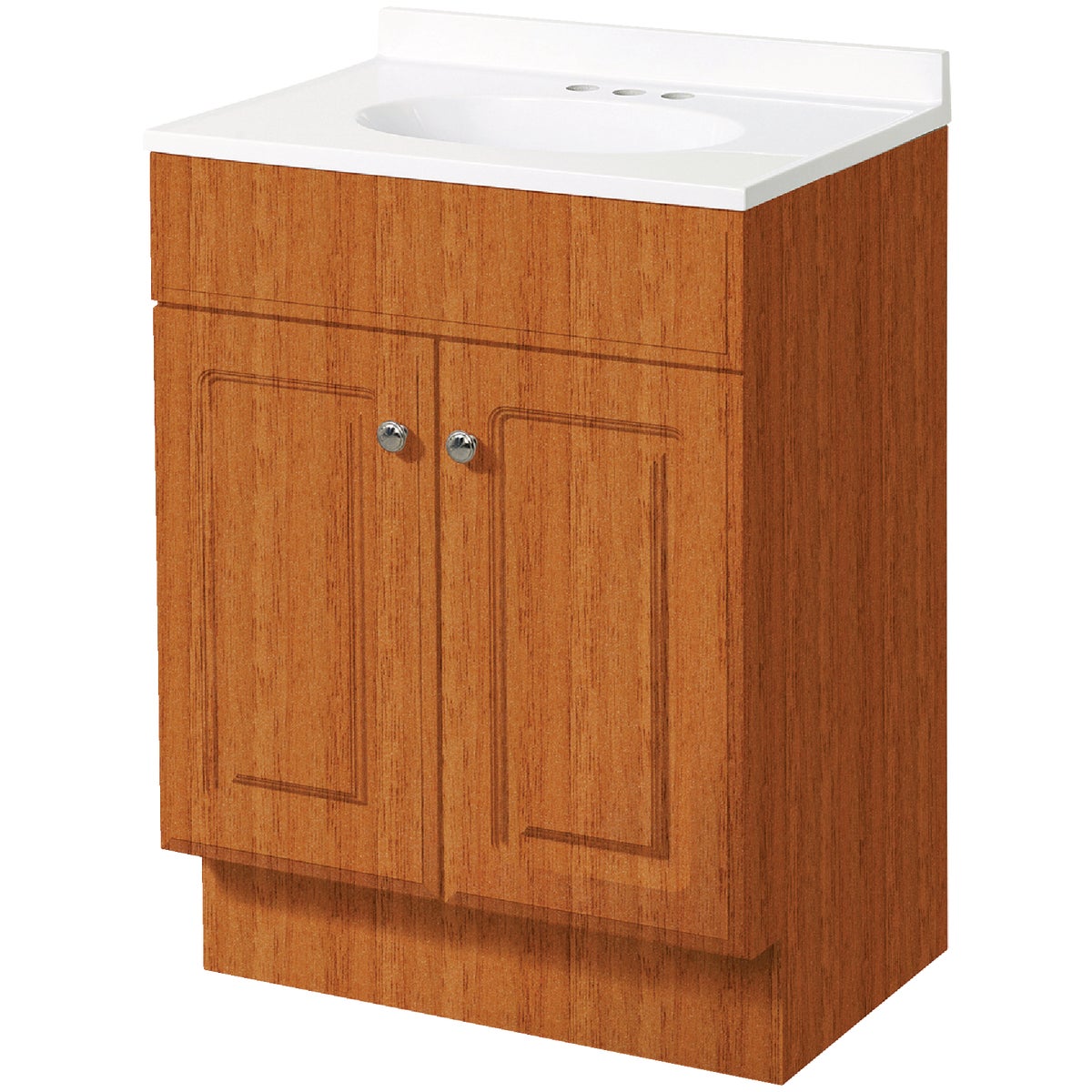 Zenith Zenna Home Oak 18 In. W x 35 In. H x 16 In. D Vanity with White Cultured Marble Top