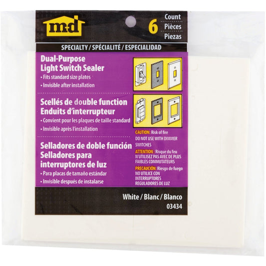 M-D Dual Purpose Switch & Wall Plate Insulator, (6-Pack)