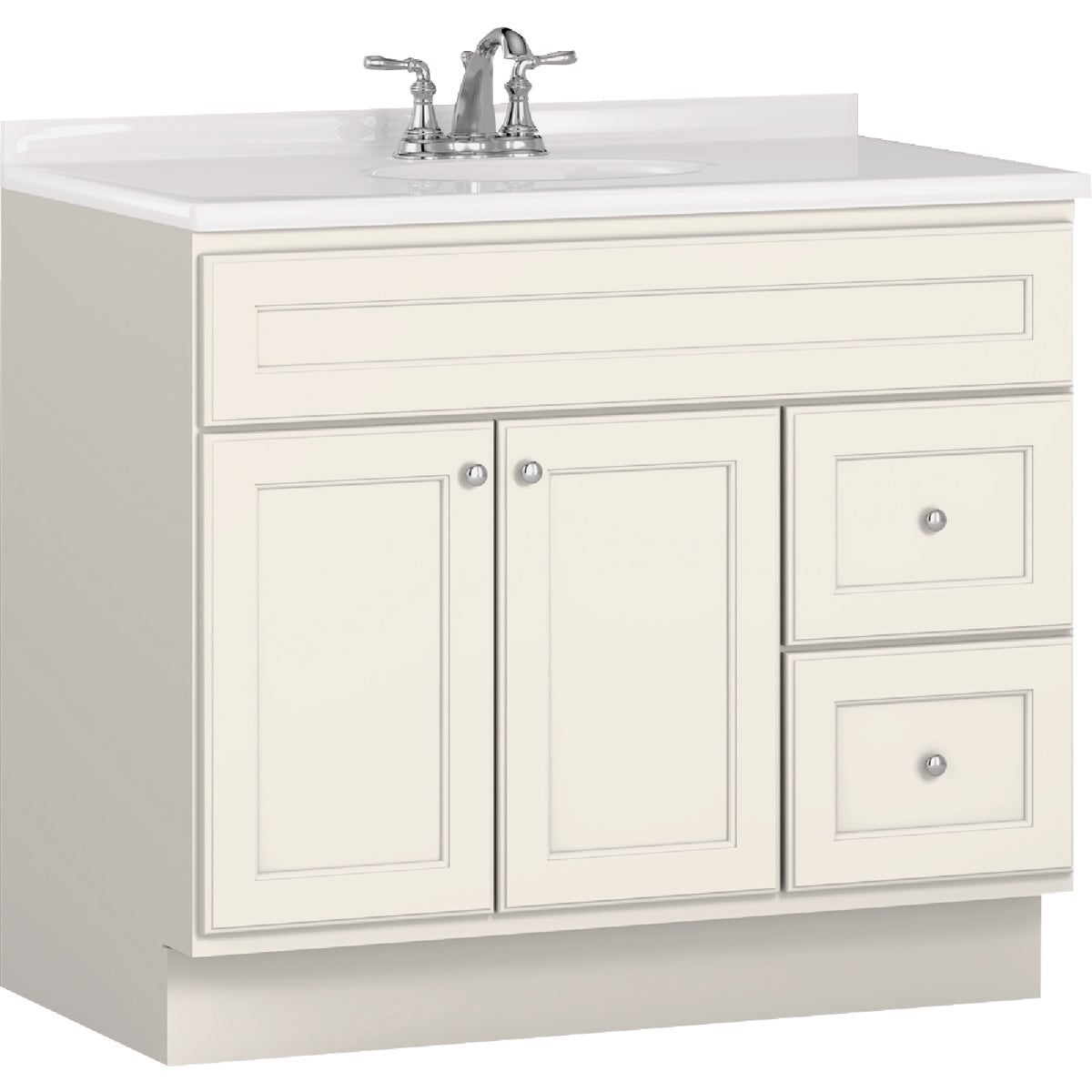 Bertch Northbrook 36 In. W x 34-1/2 In. H x 21 In. D White Vanity Base, 2 Door/2 Drawer