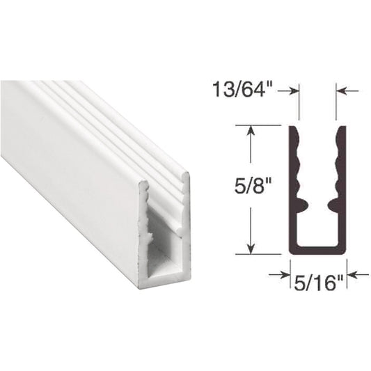 Prime-Line 5/16 In. x 5/8 In. x 94 In. White Extruded Window Frame