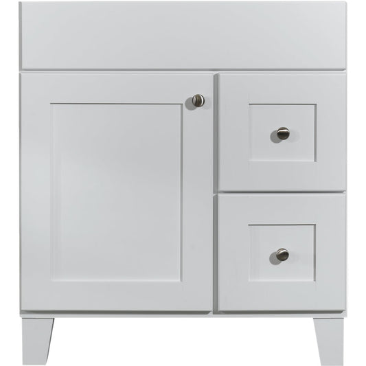 Bertch Osage White 30 In. W x 34-1/2 In. H x 21 In. D Vanity Base, 1 Door/2 Drawer