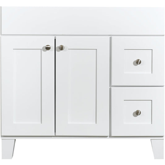 Bertch Osage White 36 In. W x 34-1/2 In. H x 21 In. D Vanity Base, 2 Door/2 Drawer