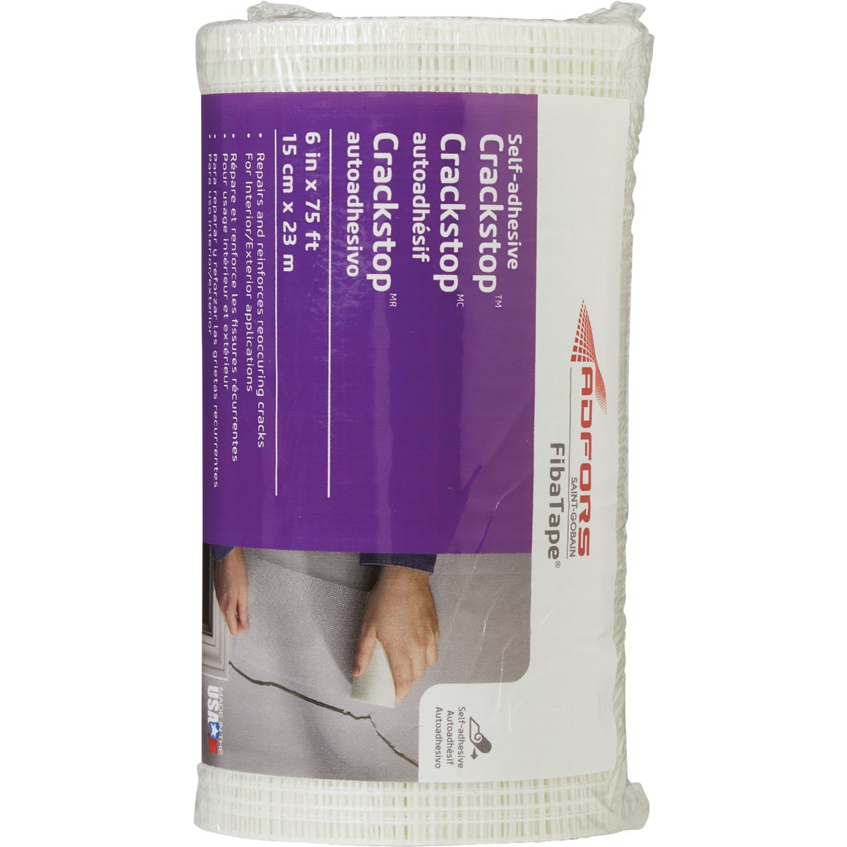 FibaTape Crackstop 6 In. x 75 Ft. Self-Adhesive Repair Fabric