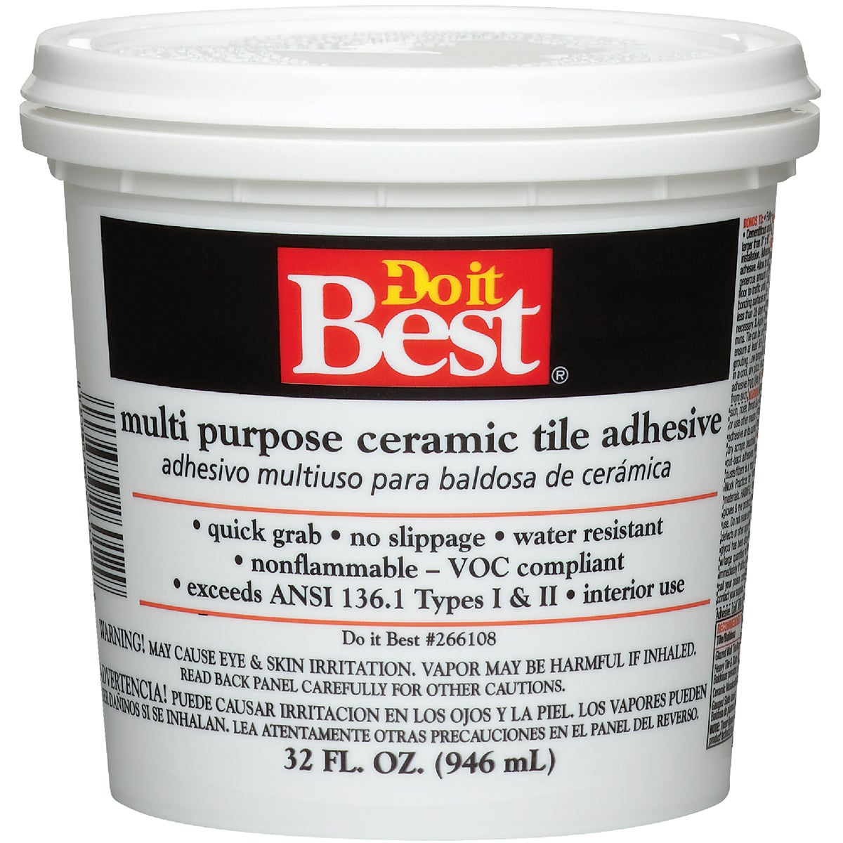 Do it Best Off-White Multi Purpose Ceramic Tile Adhesive (Quart)