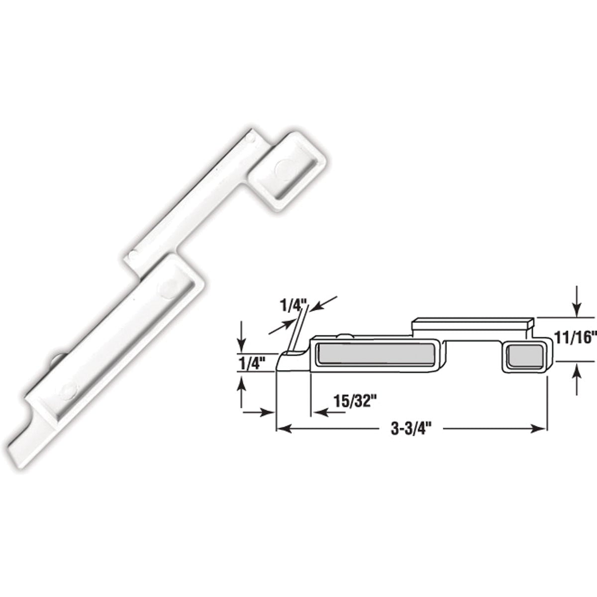 Prime-Line 3-3/4" x 11/16" Left Handed Plastic Slide Bolt (20 Piece)