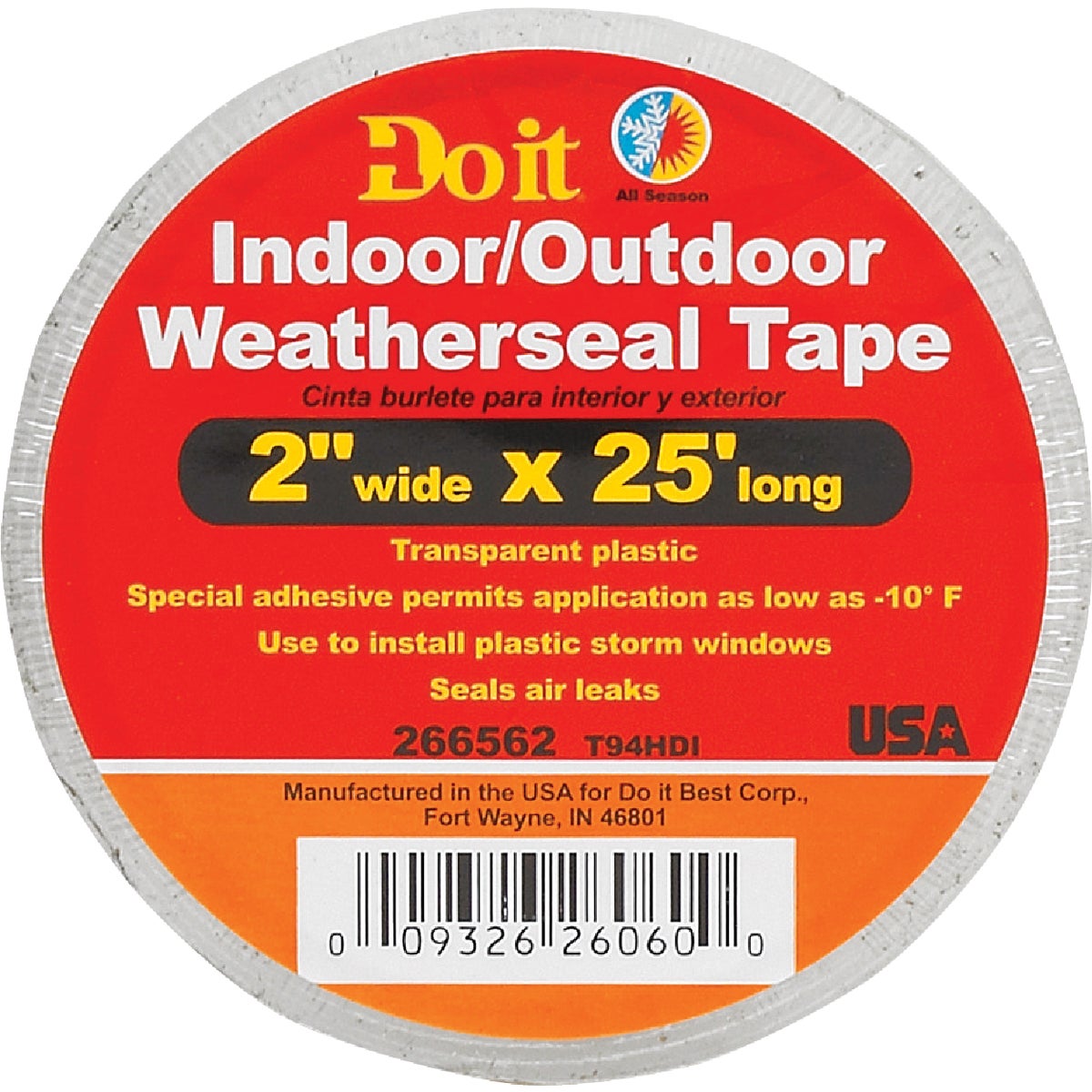 Do it 2 In. x 25 Ft. Clear Weatherseal Tape