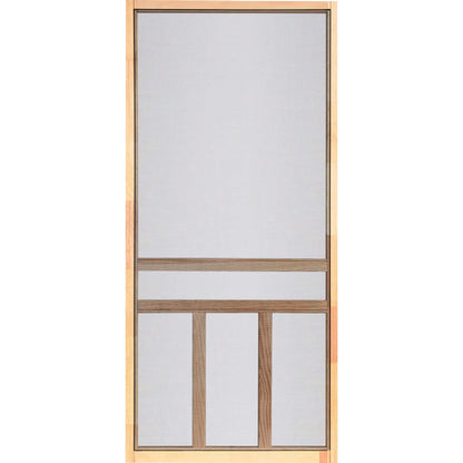 Screen Tight Creekside 36 In. W x 80 In. H x 1 In. Thick Natural Fingerjoint Wood T-Bar Screen Door