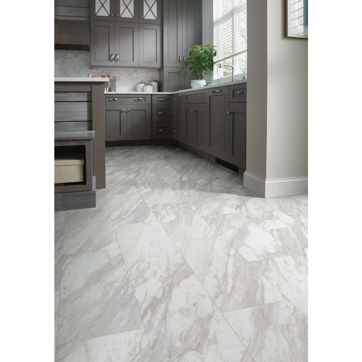 Floorte Pro Paragon Tile Plus Oyster 12 In. x 24 In. Vinyl Floor Tile (15.83 Sq. Ft./Box)