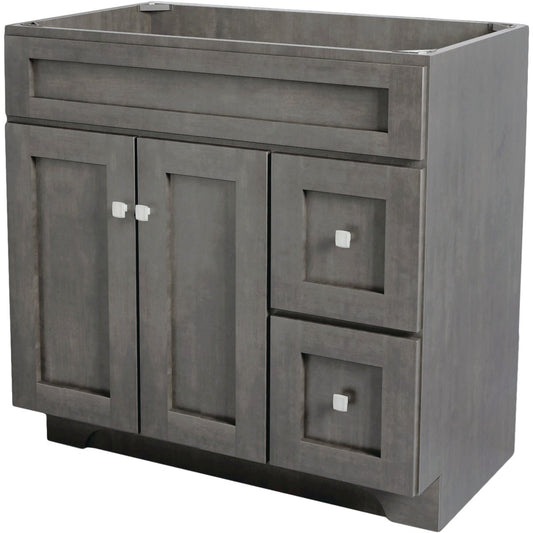 CraftMark St. Paul Designer Gray Stained 36 In. W x 34 In. H x 21 In. D Vanity Base, 2 Door/2 Drawer