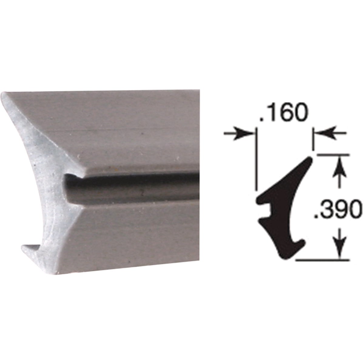 Prime-Line .160 x .390 x 200 Ft. Glass Retainer Glazing Spline