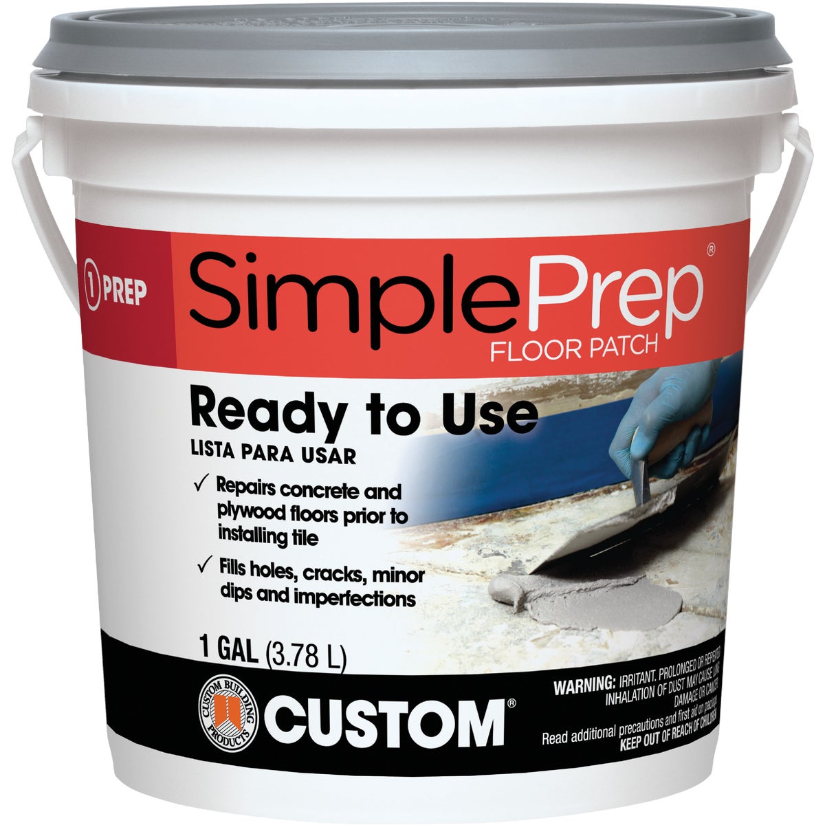 SimplePrep Pre-Mixed Floor Patch, Gray, 1 Gal.