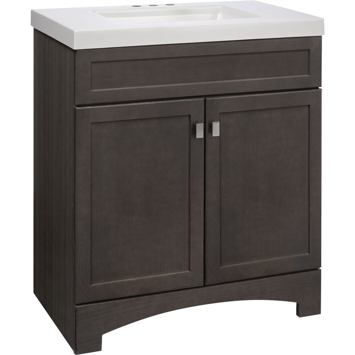 Continental Cabinets Davison Gray 30-1/2 In. W x 35-1/2 In. H x 18-3/4 In. D Vanity with White Cultured Marble Top