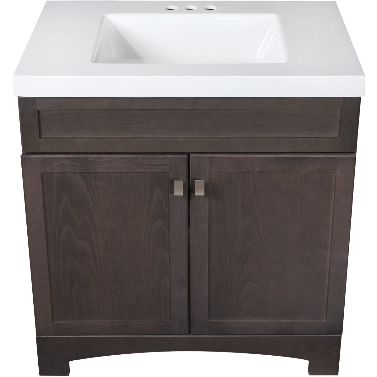 Continental Cabinets Davison Gray 30-1/2 In. W x 35-1/2 In. H x 18-3/4 In. D Vanity with White Cultured Marble Top