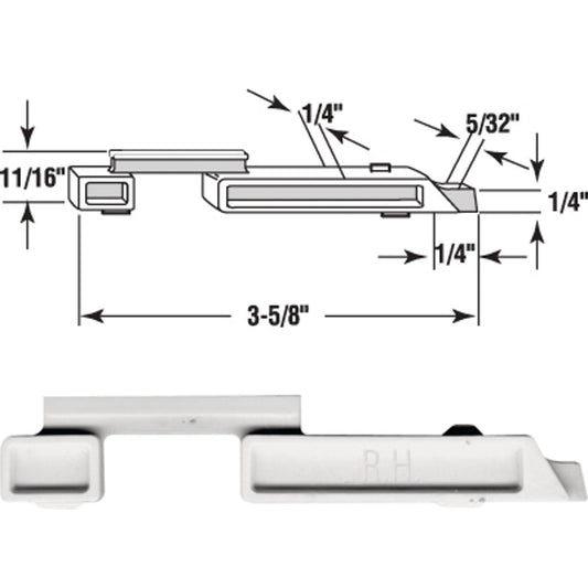 Prime-Line 3-5/8" x 11/16" Right Handed Plastic Slide Bolt (20 Piece)