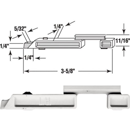 Prime-Line 3-5/8" x 11/16" Left Handed Plastic Slide Bolt (20 Piece)