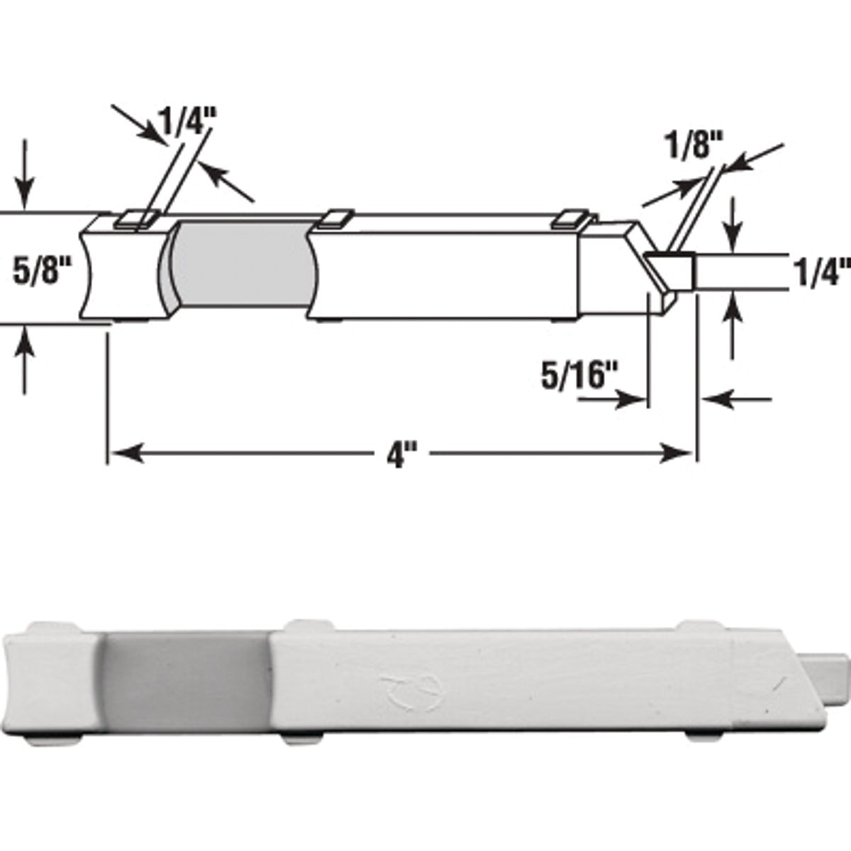 Prime-Line 4" x 5/8" Right Handed Plastic Slide Bolt (20 Piece)