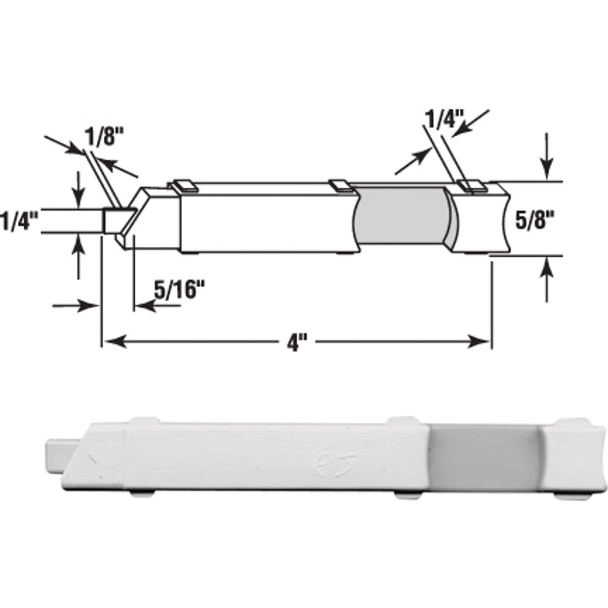 Prime-Line 4" x 5/8" Left Handed Plastic Slide Bolt (20 Piece)