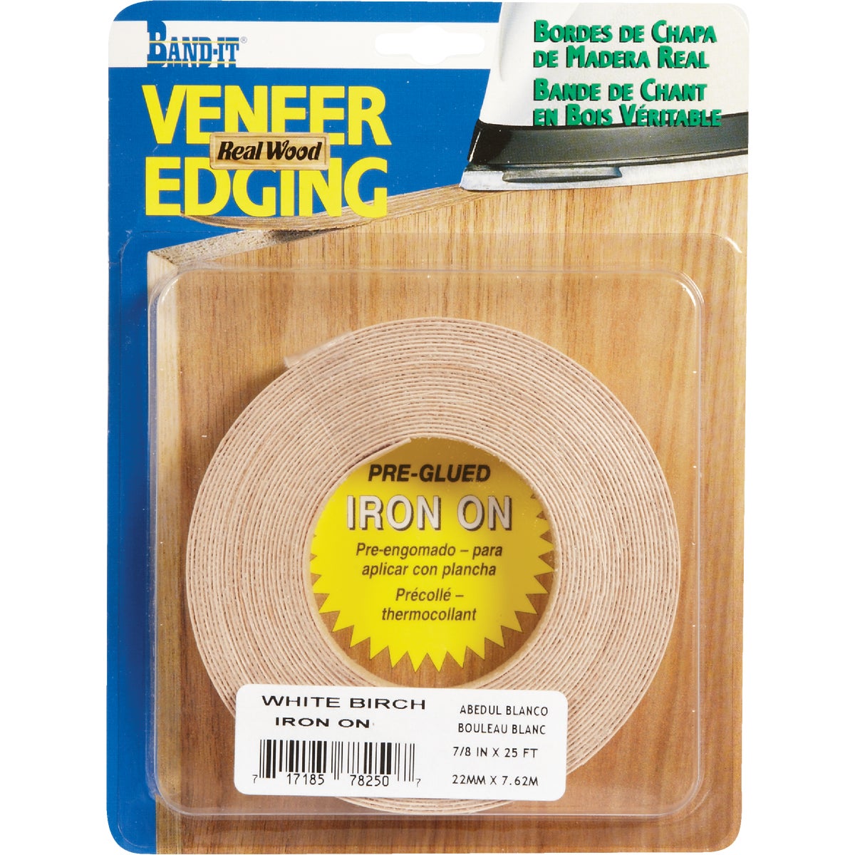 Cloverdale Band-It 7/8 In. x 25 Ft. White Birch Wood Veneer Edging