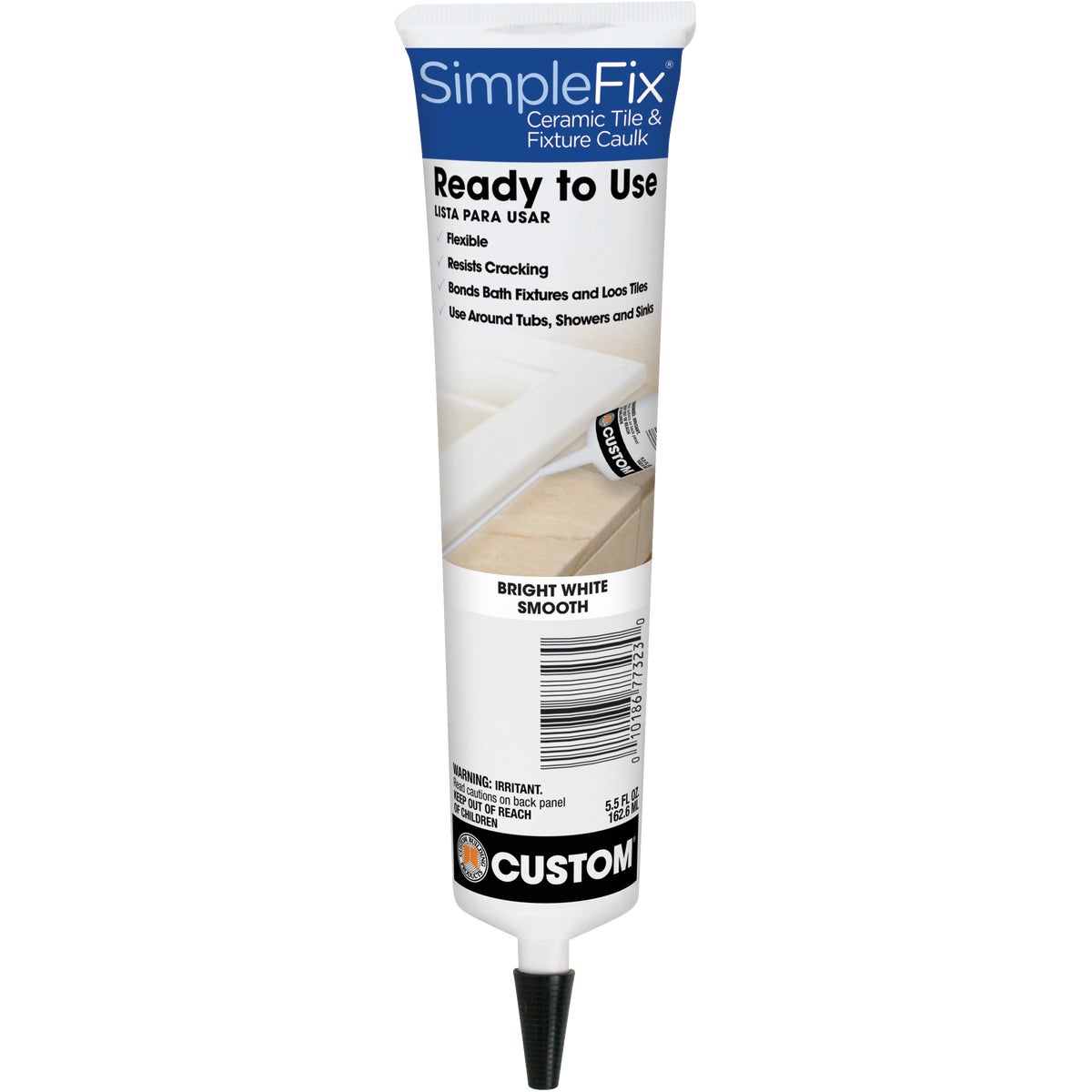 SimpleFix 5.5 Oz. Bright White Ceramic Tile & Fixture Caulk