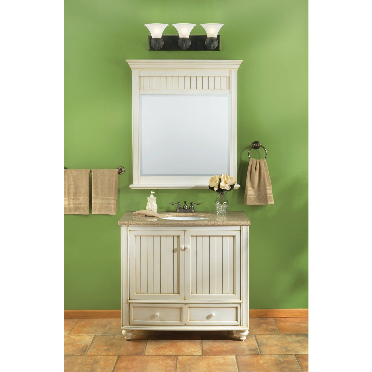 Sunny Wood Bristol Beach White 36 In. W x 34 In. H x 21 In. D Vanity Base, 2 Door/2 Drawer