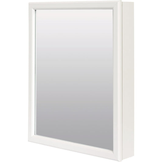 Zenith Zenna Home White 20 In. W. x 25 In. H. x 4.5 In. D. Single Mirror Surface Mount Framed Medicine Cabinet