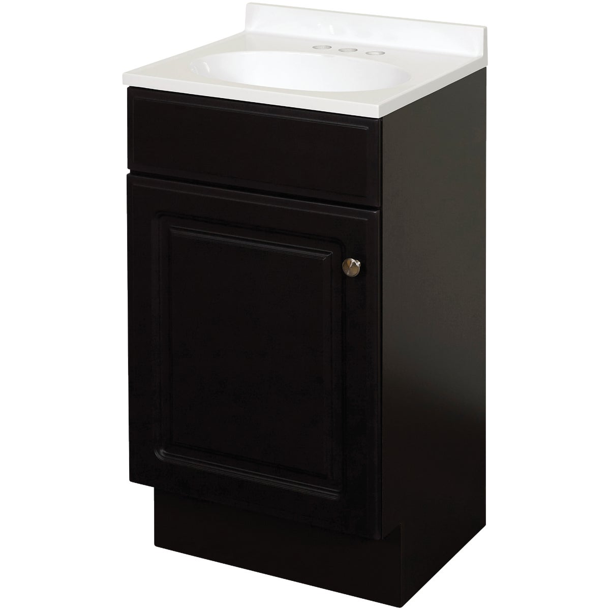 Zenith Zenna Home Espresso 18 In. W x 35 In. H x 16 In. D Vanity with White Cultured Marble Top