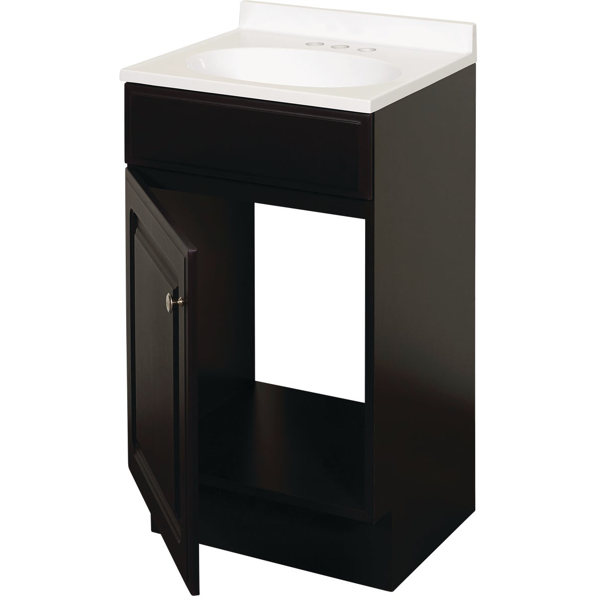 Zenith Zenna Home Espresso 18 In. W x 35 In. H x 16 In. D Vanity with White Cultured Marble Top