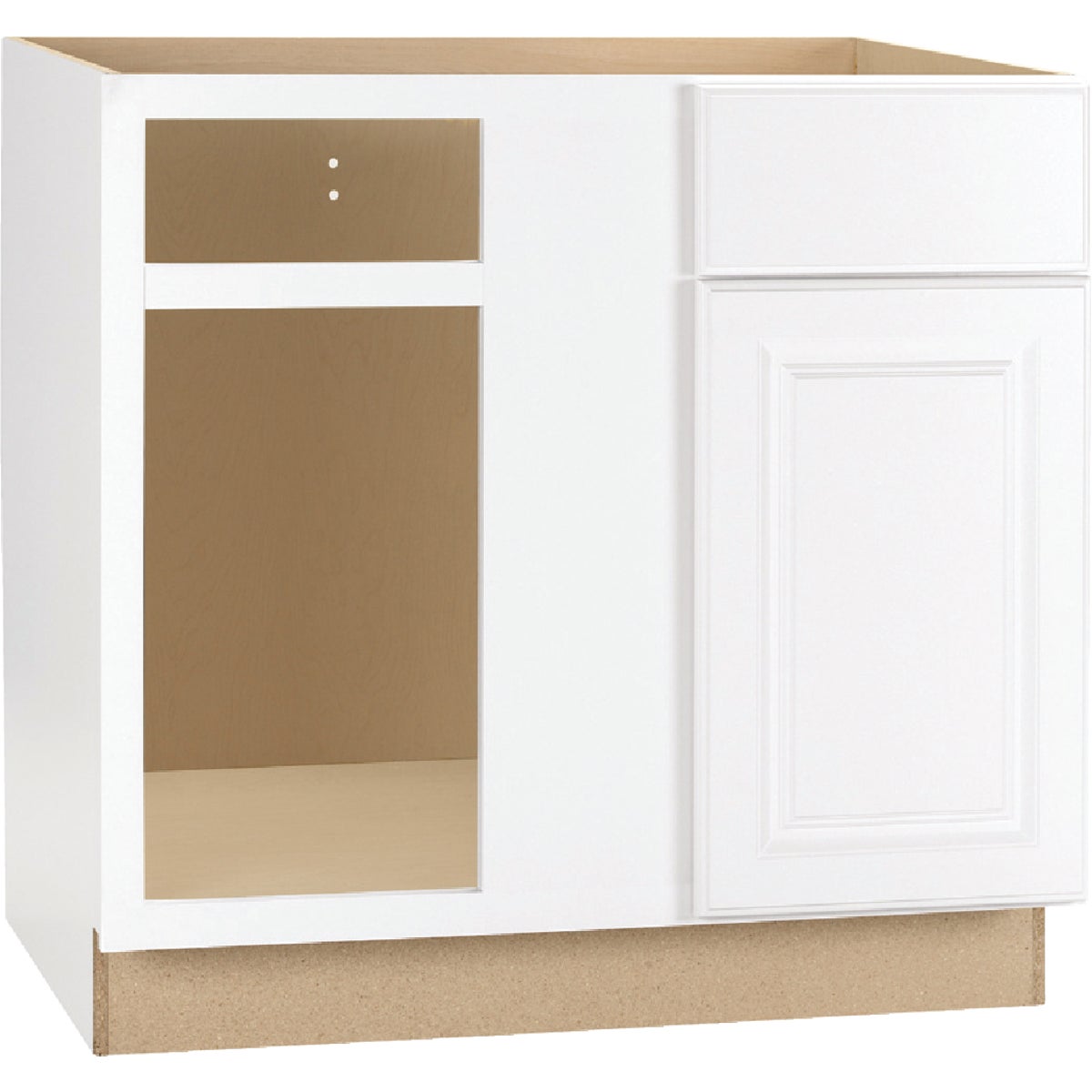 Continental Cabinets Hamilton 36 In. W x 34-1/2 In. H x 24 In. D White Thermofoil Blind Corner Base Kitchen Cabinet