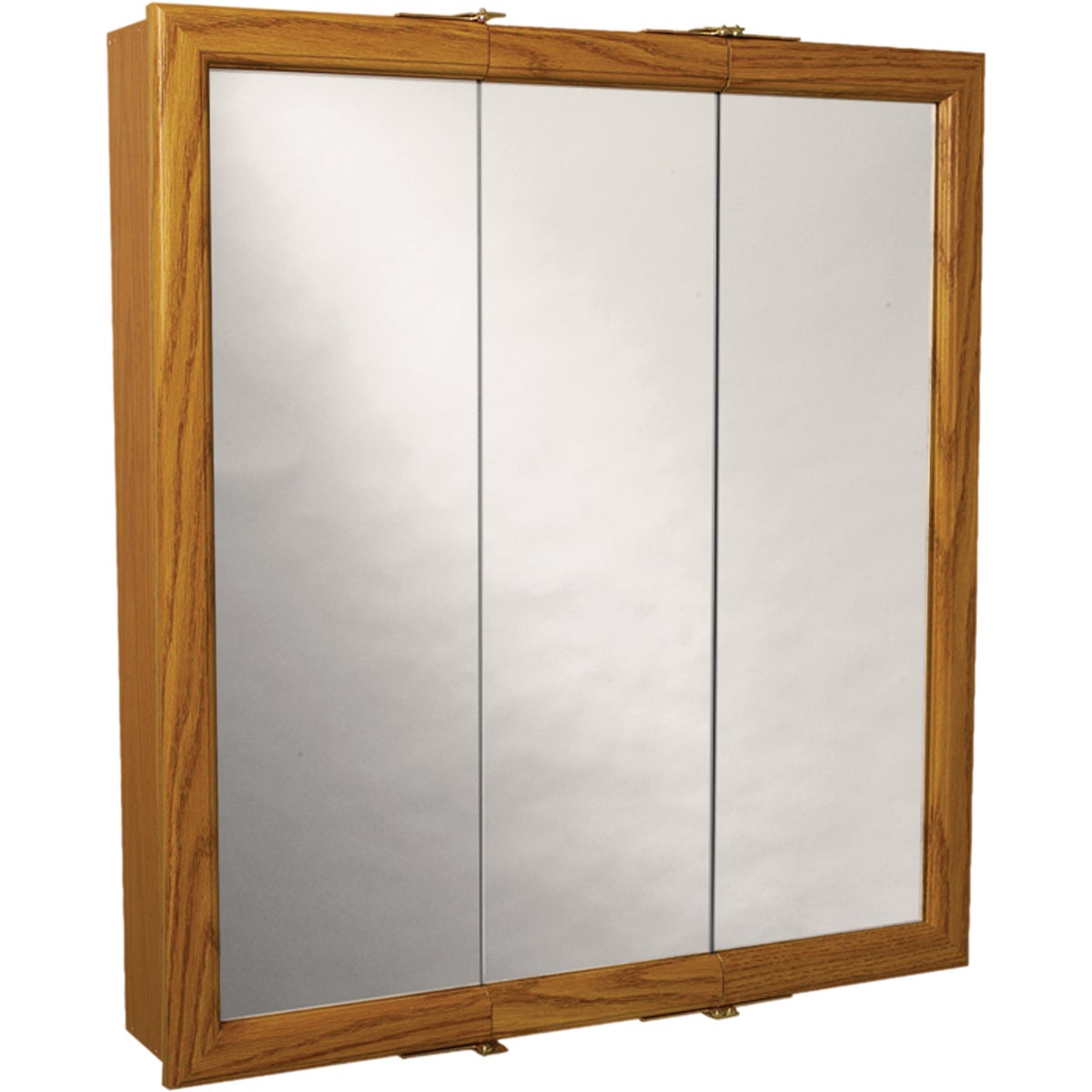 Zenith Zenna Home Oak 29.63 In. W. x 25.57 In. H. x 4.5 In. D. Tri-View Surface Mount Medicine Cabinet