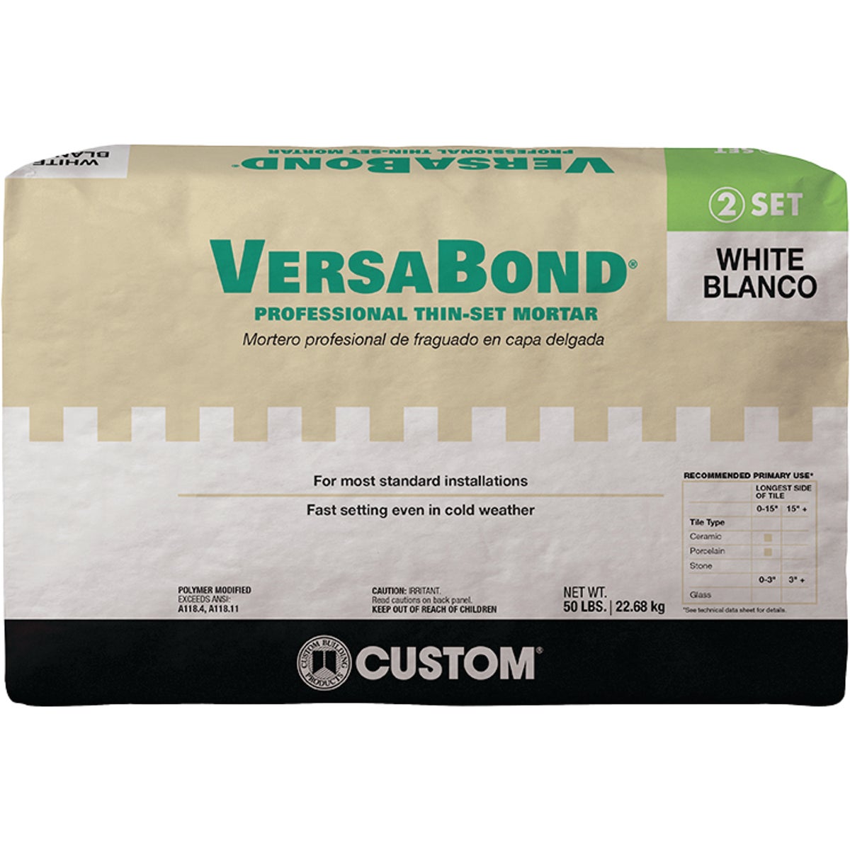 Custom Building Products VersaBond 50 Lb. White Fortified Thin-Set Mortar