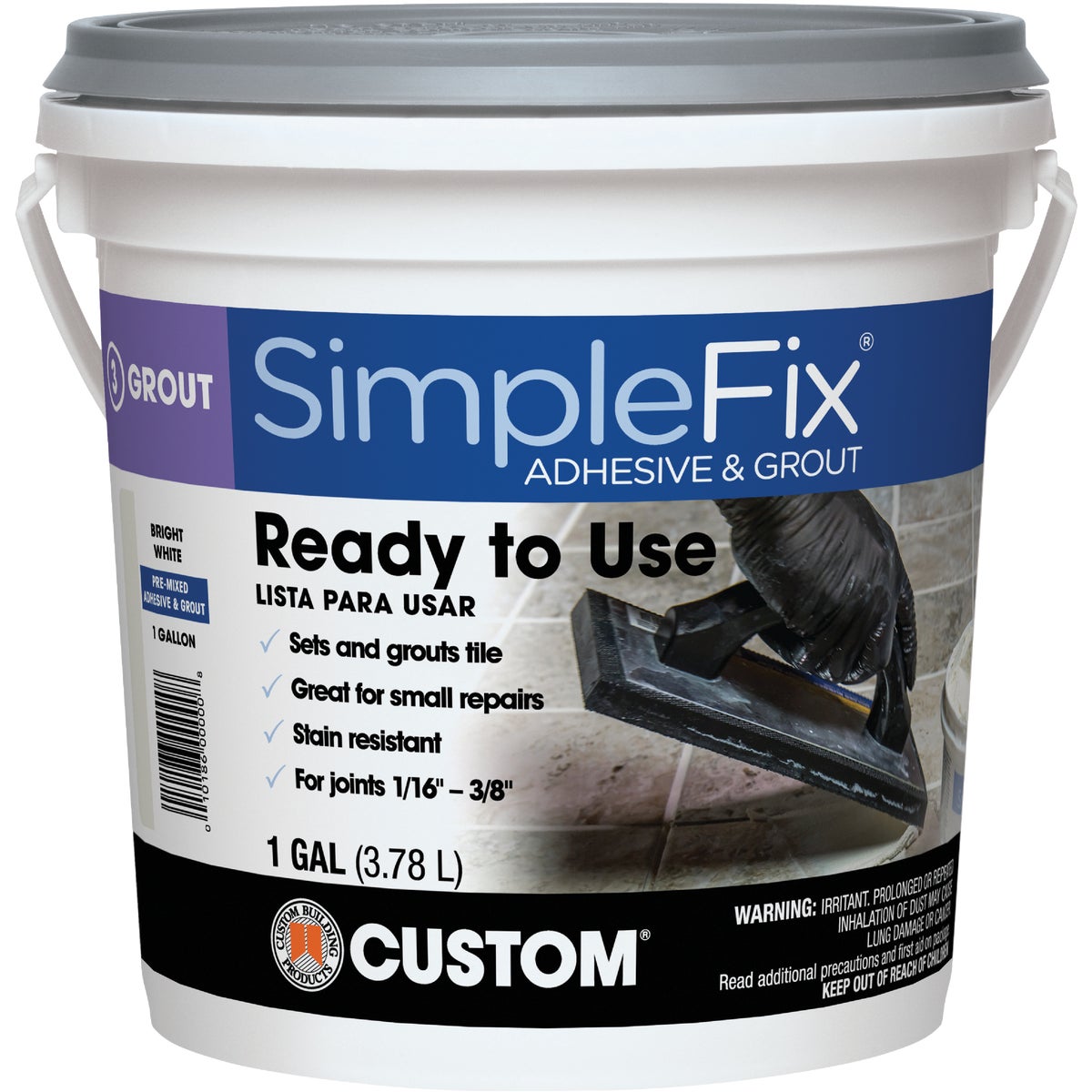 Custom Building Products Simplefix Gallon Bright White Sanded Tile Grout