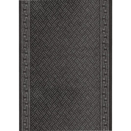 Multy Home Greek Key 26 In. x 60 Ft. Gray Carpet Runner, Indoor/Outdoor