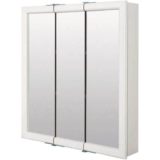 Zenith Zenna Home White 24 In. W x 28 In. H x 6 In. D Tri-View Surface Mount Medicine Cabinet